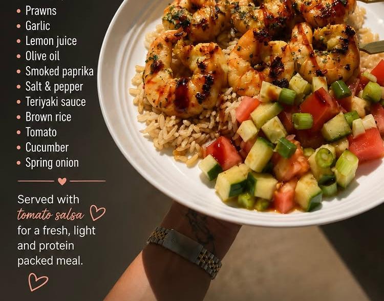 Garnalen met rijst en salsa recept